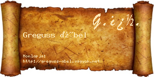 Greguss Ábel névjegykártya
